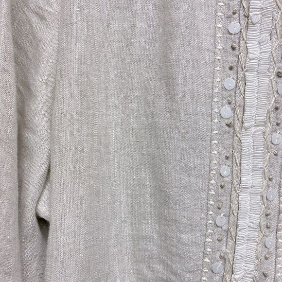 Chico’s Artisan Accent Aleanna Open Front Jacket Silver Sand Size 1 & Medium - Picture 8 of 13